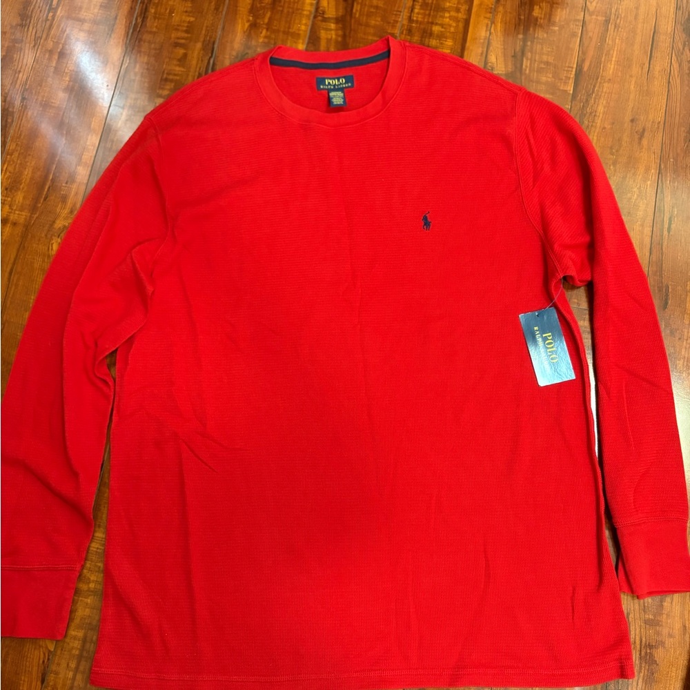Ralph Lauren Red Long Sleeve Sleepwear Shirt